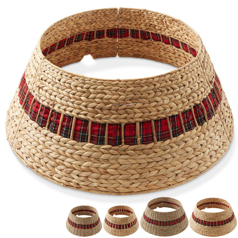 Christmas Tree Collar - Woven Farmhouse Tree Base Cover - Cord Cut Out